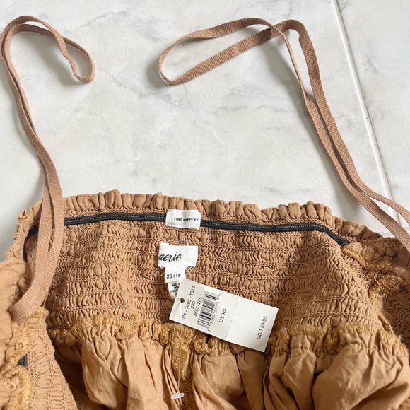 NEW aerie Backless Halter Eyelet Ruffle Mini A-Line Dress Women XS - Picture 6 of 6